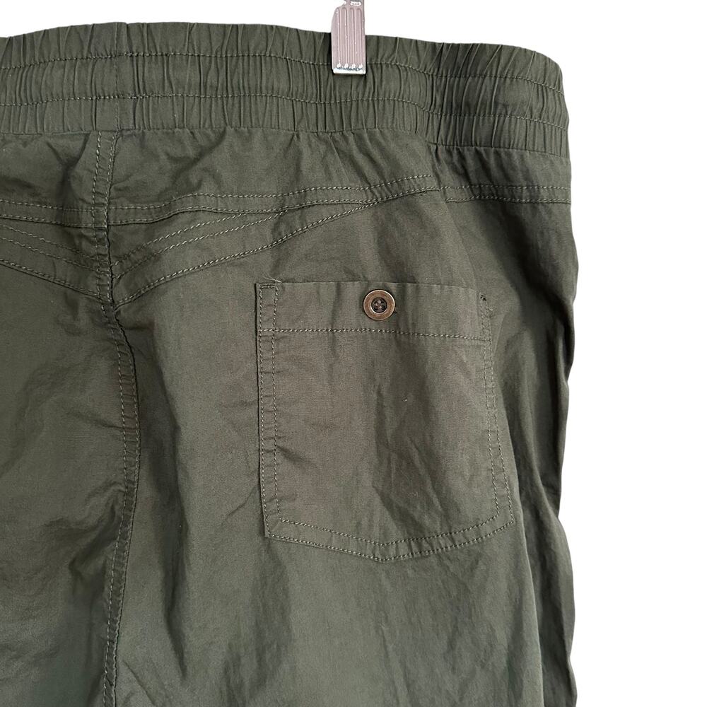 Palm Rio Olive‎ Green Cargo Pants XL Women’s Drawstring Waist Cotton Blend - Picture 6 of 9